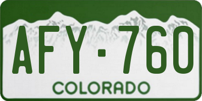 CO license plate AFY760