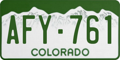 CO license plate AFY761