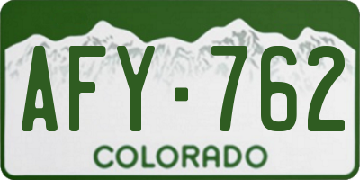 CO license plate AFY762