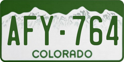 CO license plate AFY764
