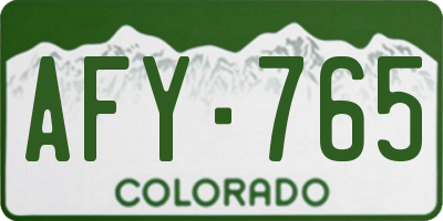 CO license plate AFY765