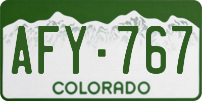 CO license plate AFY767