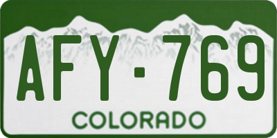 CO license plate AFY769