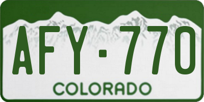 CO license plate AFY770