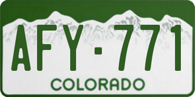 CO license plate AFY771