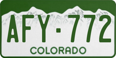 CO license plate AFY772