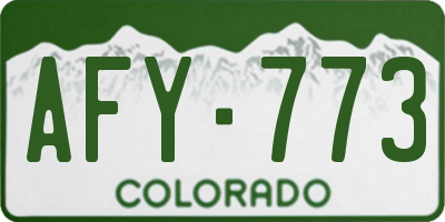 CO license plate AFY773