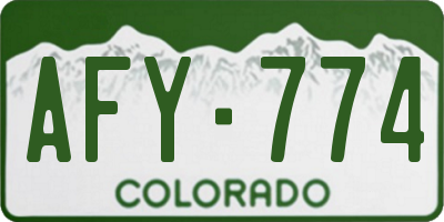 CO license plate AFY774