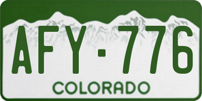 CO license plate AFY776