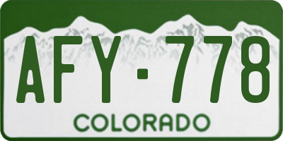 CO license plate AFY778