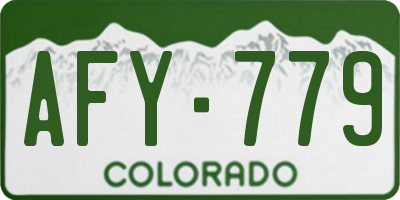 CO license plate AFY779