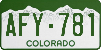 CO license plate AFY781