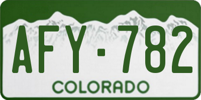 CO license plate AFY782