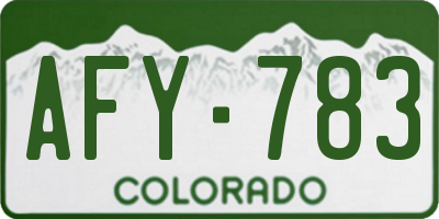 CO license plate AFY783