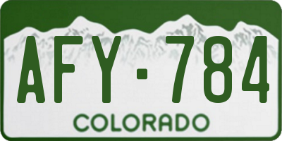 CO license plate AFY784