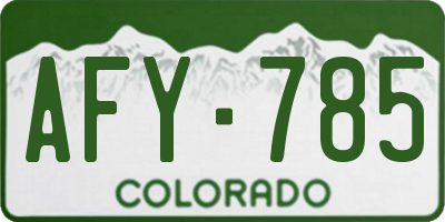 CO license plate AFY785
