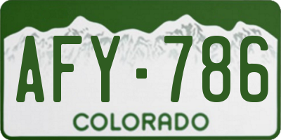 CO license plate AFY786
