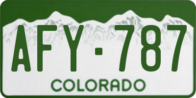 CO license plate AFY787