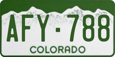 CO license plate AFY788