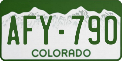 CO license plate AFY790