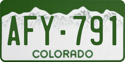 CO license plate AFY791