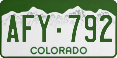CO license plate AFY792