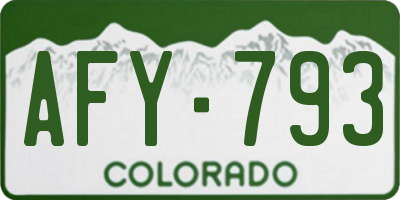 CO license plate AFY793