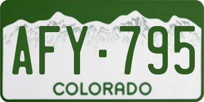 CO license plate AFY795