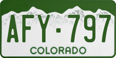 CO license plate AFY797