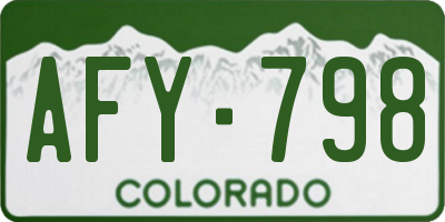 CO license plate AFY798