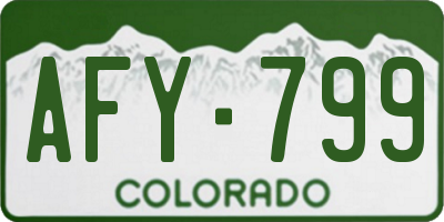 CO license plate AFY799