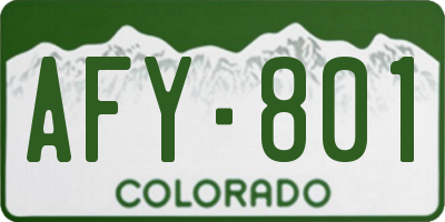 CO license plate AFY801