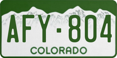 CO license plate AFY804