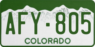 CO license plate AFY805