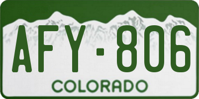CO license plate AFY806