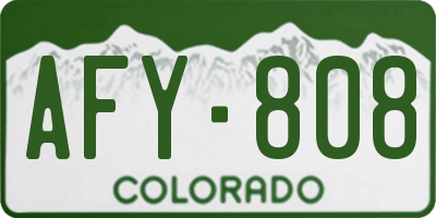 CO license plate AFY808