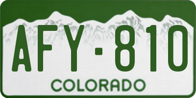 CO license plate AFY810