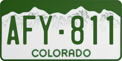CO license plate AFY811