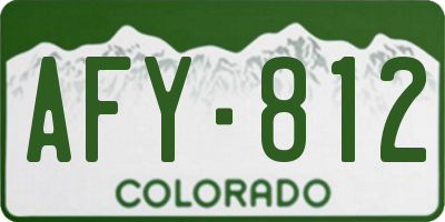 CO license plate AFY812