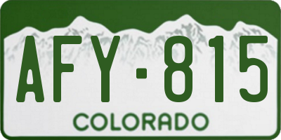 CO license plate AFY815