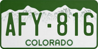 CO license plate AFY816