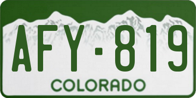 CO license plate AFY819