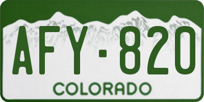 CO license plate AFY820