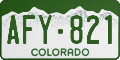 CO license plate AFY821