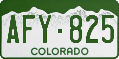 CO license plate AFY825