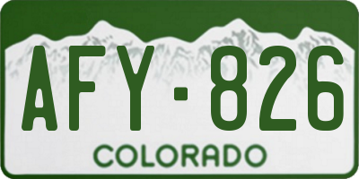 CO license plate AFY826