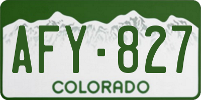 CO license plate AFY827