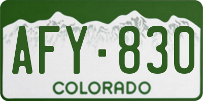 CO license plate AFY830