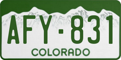 CO license plate AFY831