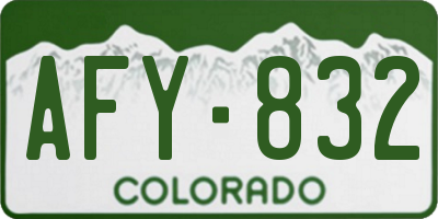 CO license plate AFY832